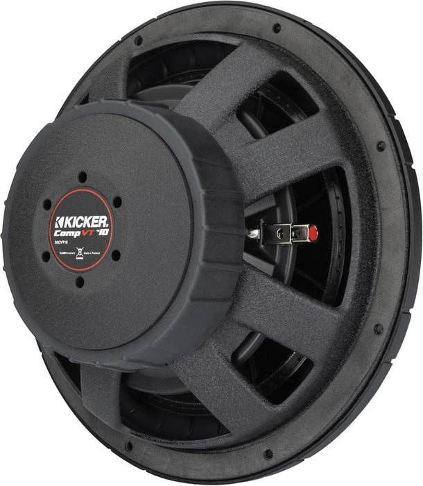 52CVT104 KICKER 10" CompVT CVT Thin Profile Subwoofer Sub 350W RMS 4 Ohm SVC