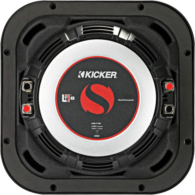 46L7T82 KICKER 8" L7T Thin Solo-Baric Square Subwoofer Sub 350W RMS 2 Ohm DVC