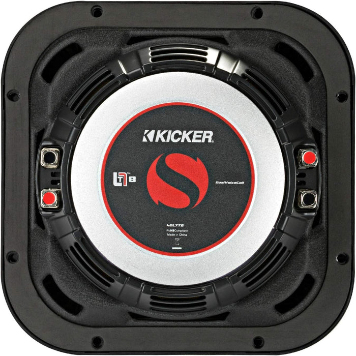 46L7T82 KICKER 8" L7T Thin Solo-Baric Square Subwoofer Sub 350W RMS 2 Ohm DVC