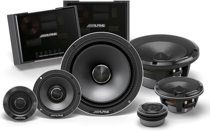 HDZ-653 Alpine Status 6.5" Hi-Res 3-Way Component Speaker Set 100W RMS 4 Ohm Car Audio (Pair)