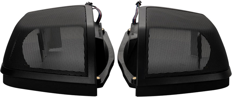 52HDBX14 KICKER Saddlebag Lid Speaker Install Cut-in Kit with RGB LED Lighting for 2014-2023 Harley Davidson Touring Motorcycles