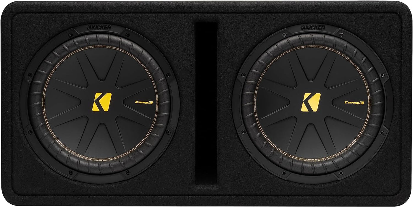 50DCWC122 KICKER 12" CompC Subwoofer Dual Loaded Enclosure Ported 600W RMS 2 Ohm