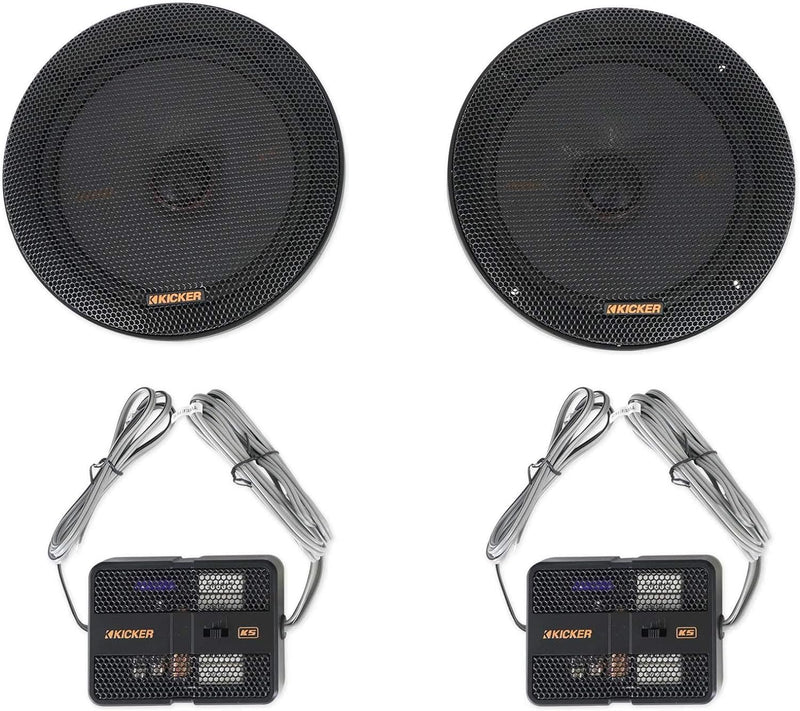 51KSS6704 KICKER KS Series 6.75" 6 3/4  Inch Component Speakers 1" Inch Tweeters 125W RMS Car Audio 4 Ohm (Pair)