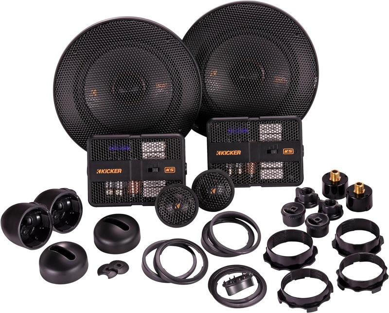 51KSS504 KICKER KS Series 5.25" 5 1/4 Inch Component Speakers 1" Inch Tweeters 100W RMS Car Audio 4 Ohm (Pair)