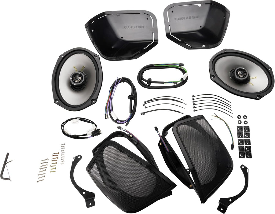 52HDBX1469 KICKER Saddlebag Lid Speaker Install Cut-in Kit with PS-6x9 Speakers Included RGB LED Lighting for 2014-2023 Harley Davidson Touring Motorcycles