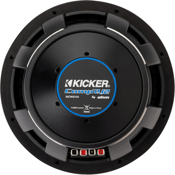 51CWQ124 KICKER 12" CompQ Q-Class Subwoofer Sub 1000W RMS 4 Ohm DVC