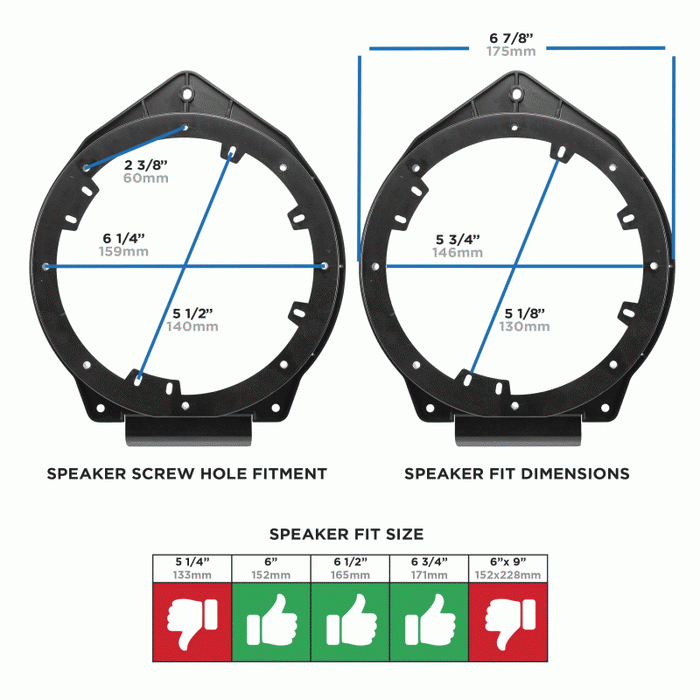 82-3010 METRA Speaker Mounting Adapters 6" - 6.75" GM 2010-Up