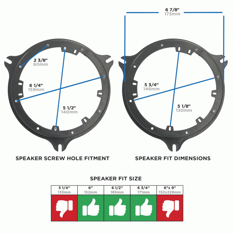 82-7400 METRA Speaker Mounting Adapters 6.5" to 6.75" - Nissan/Infiniti Multi 2000-Up
