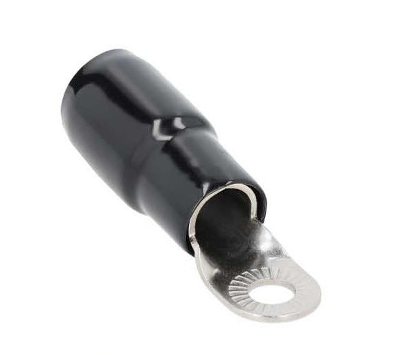 V8-RTN1 METRA V8 Series Red or Black 1/4" Nickel Plated Ring Terminal for 1/0 Gauge Wire (Each)