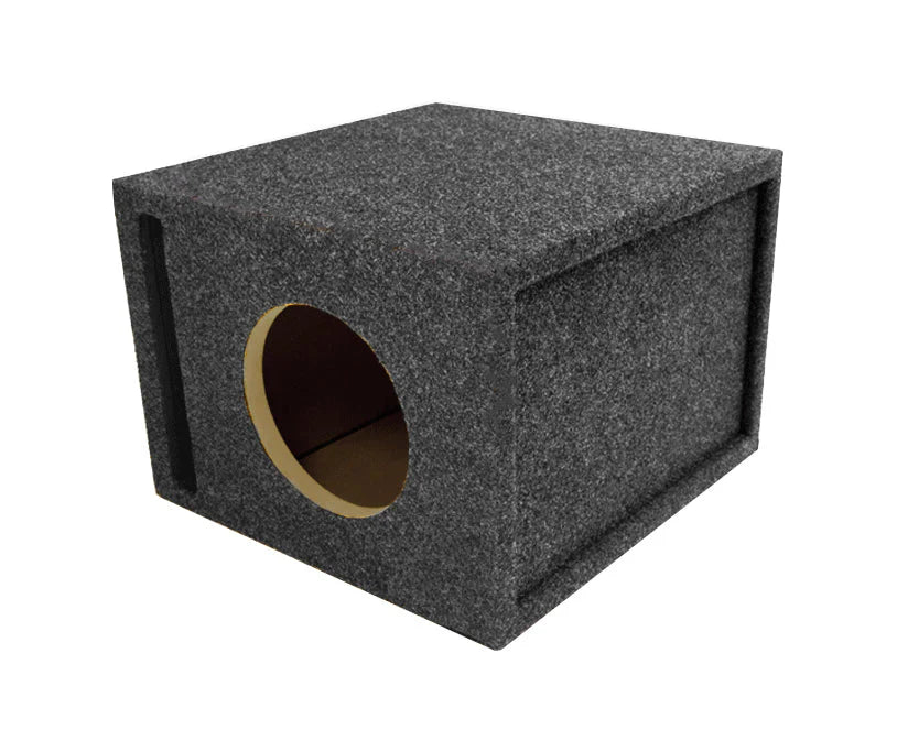 8SQV Charcoal Carpeted Atrend 8" Single Subwoofer Ported Box (Unloaded Enclosure)