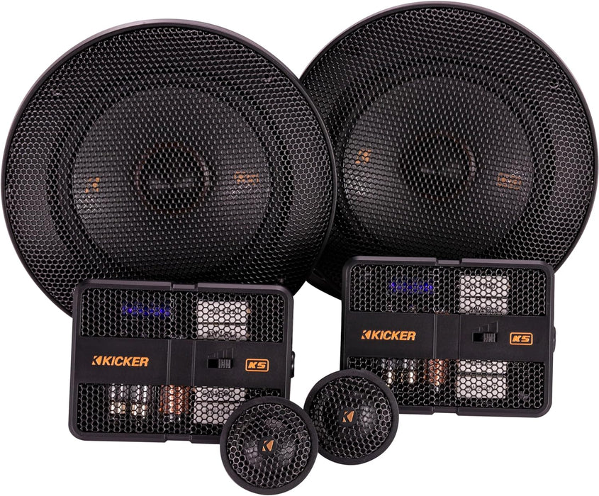 51KSS504 KICKER KS Series 5.25" 5 1/4 Inch Component Speakers 1" Inch Tweeters 100W RMS Car Audio 4 Ohm (Pair)