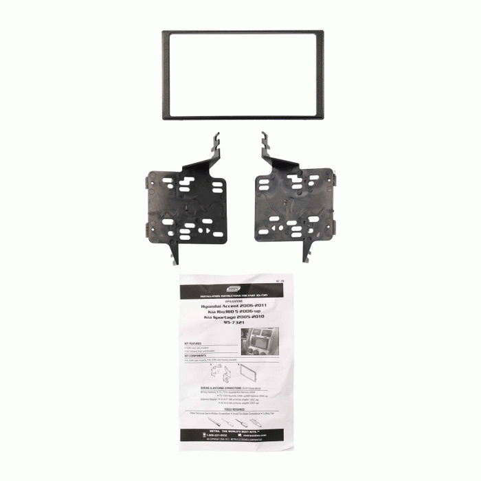 95-7321 METRA Double-Din Dash Kit Hyundai/Kia - Accent 2006-2011/Rio 2006-2011/Sport 2005-2010