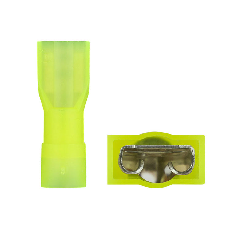 YNFD250F METRA Yellow Nylon .250 Female Quick Disconnect for 12-10 Gauge Wire (Each)