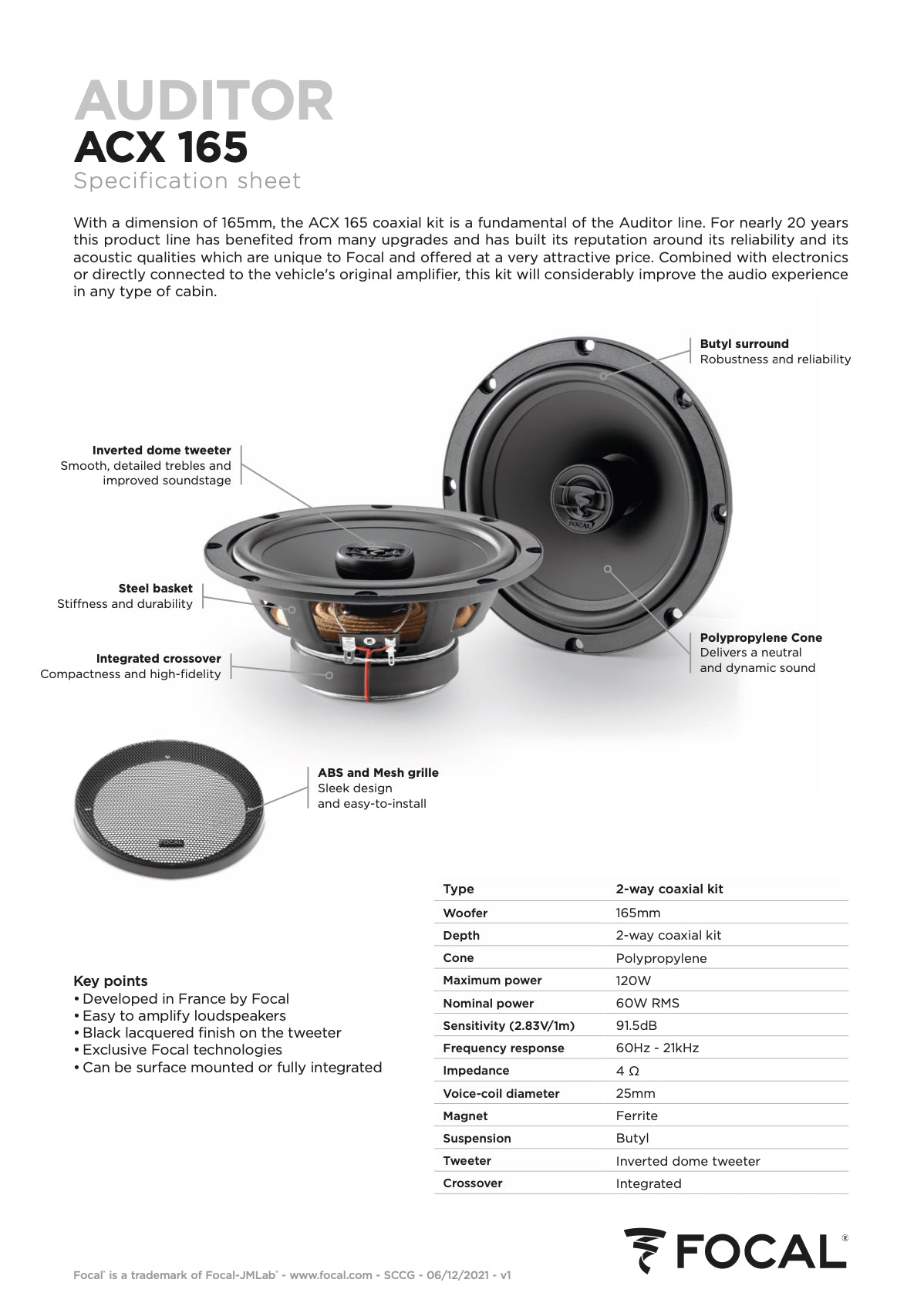 ACX 165 Focal Auditor 6.5