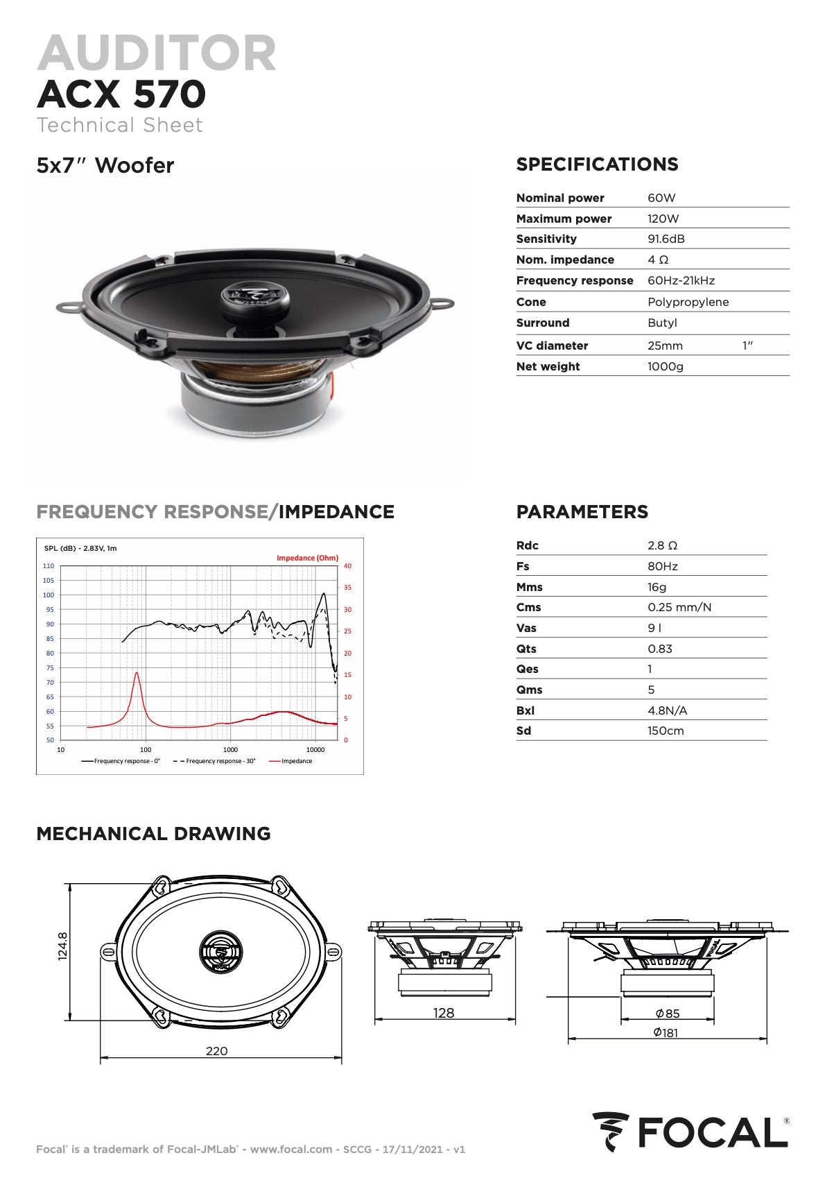 ACX 570 Focal Auditor 5x7