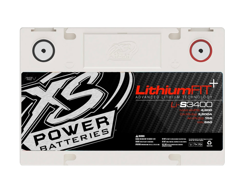 Li-S3400 XS Power Battery 12V Lithium Li Series BCI Group 34 - 10,000W LFP Lithium Iron Phosphate