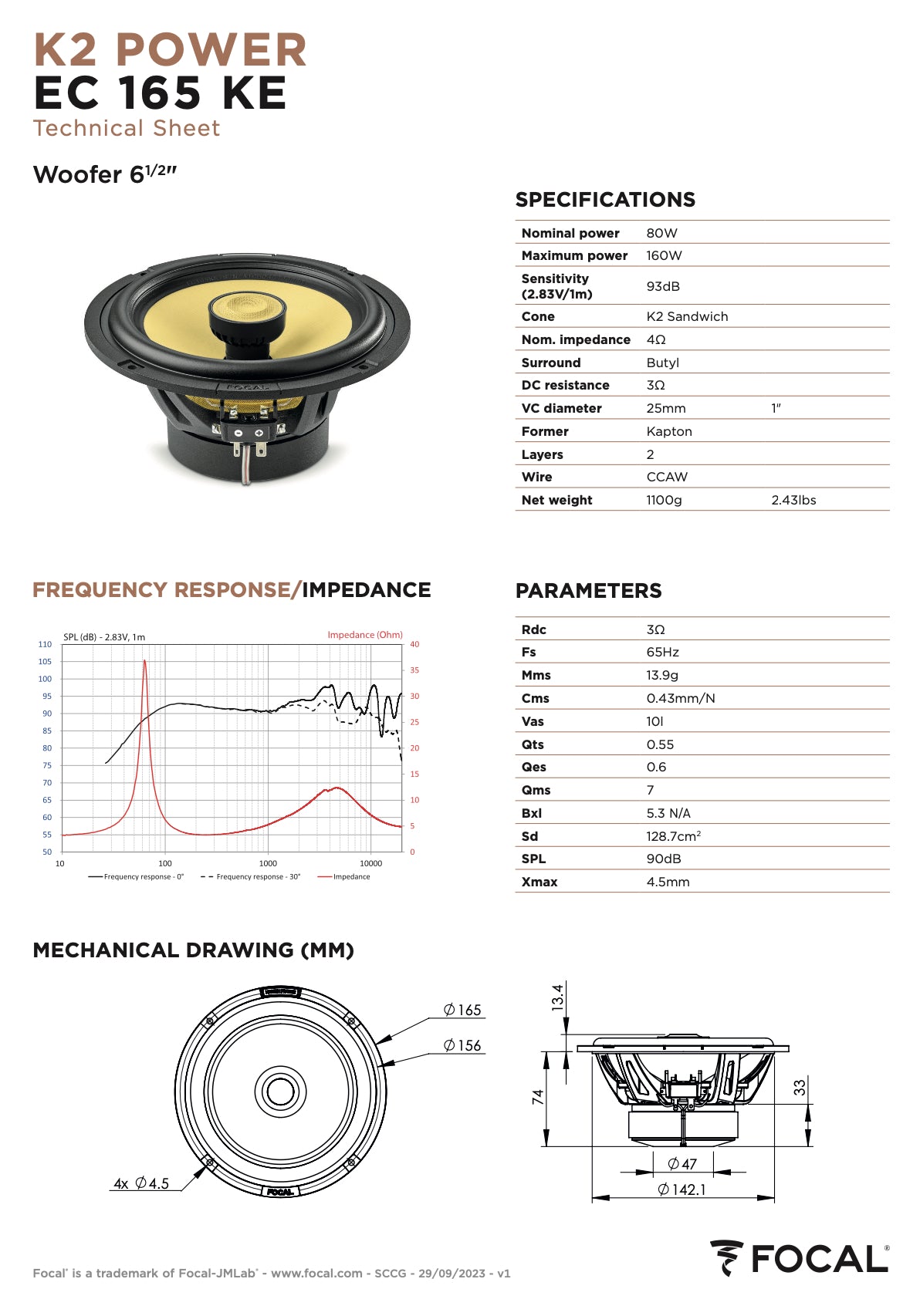 EC 165 KE Focal K2 Power Evo 6.5