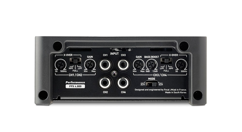 FPX 4.800 Focal 4 Channel Performance Car Audio Amplifier 4x120W 4 Ohm, 4x185W 2 Ohm Class D Amp