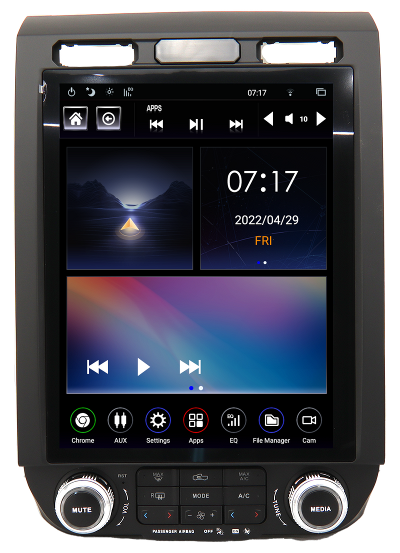 TS-FDPU12-1AK-5S Linkswell Gen V T-Style 12.1" Tablet Radio w/ Climate Control Buttons Ford F-150 2015-2020 / Ford Super Duty 2017-2022
