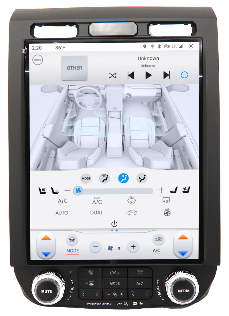 TS-FDPU12-1AK-6H Linkswell Gen VI T-Style 12.1" Tablet Radio w/ Climate Control Buttons Ford F-150 2015-2020 / Ford Super Duty 2017-2022