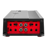 Compact 4-channel car audio amplifier with built-in crossover