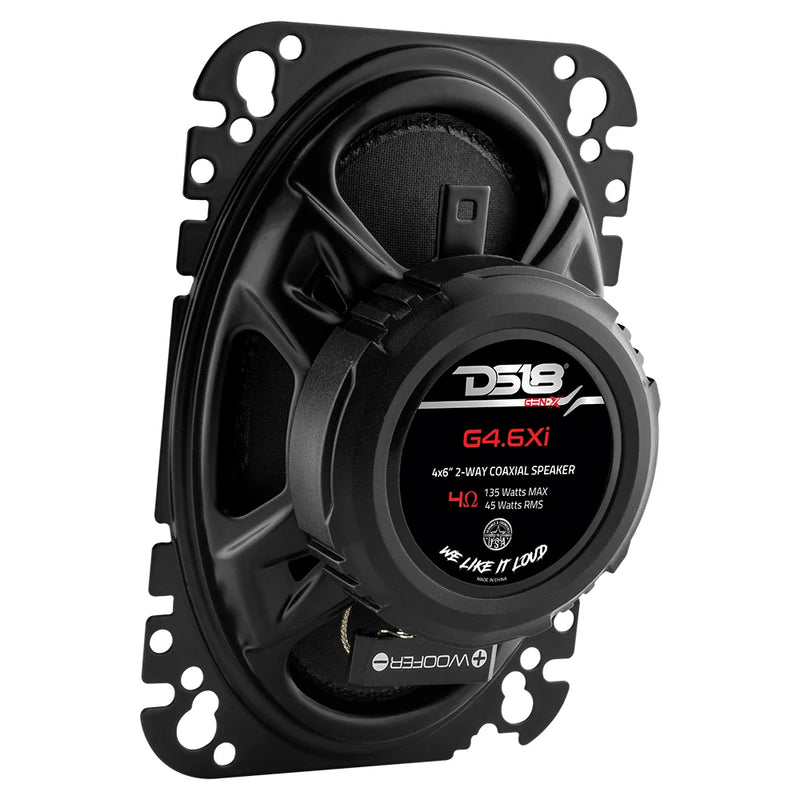G4.6Xi DS18 GEN-X 4x6" 2-Way Coaxial Car Speakers 135W Max 45W RMS 4-Ohm (Pair)