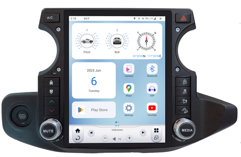 TS-JPJL12-1RR-6H Linkswell Gen VI T-Style 12.1" Tablet Radio 2018-2023 Jeep Wrangler JL / 2019-2022 Gladiator JT