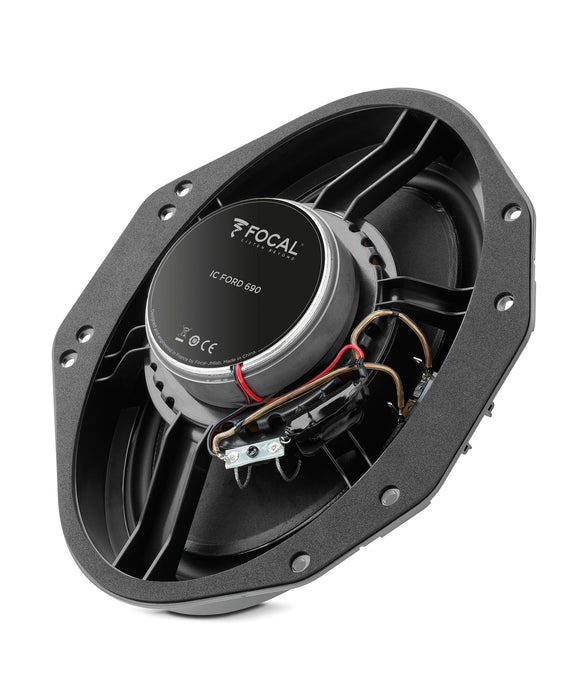 IC FORD 690 Focal Inside 6x9" Polyglass 2-Way Coaxial Speaker Upgrade Kit Plug & Play Compatible with Ford, Lincoln, 75W RMS 4 Ohm (Pair)