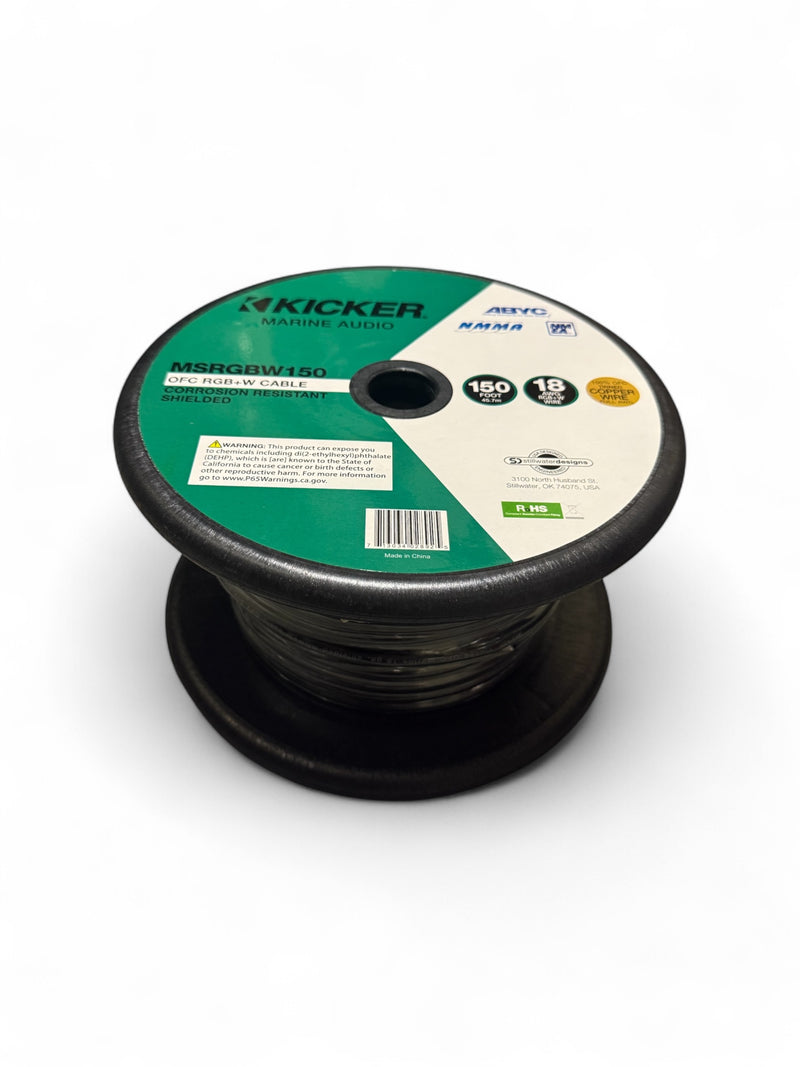50MSRGBW150 KICKER Marine 18 Gauge RGBW Lighting Wire Spool 150ft