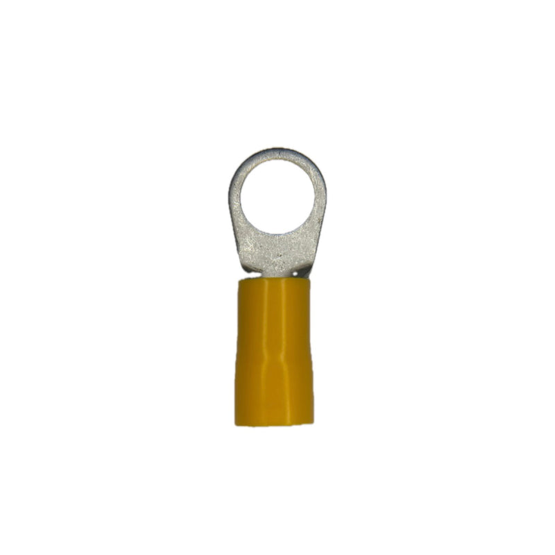 YVRT412 METRA Yellow Vinyl 1/2" Ring Terminal for 4 Gauge Wire (Each)