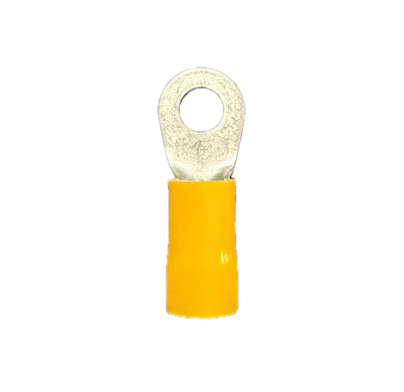 YVRT4516 METRA Yellow Vinyl 5/16" Ring Terminal for 4 Gauge Wire (Each)