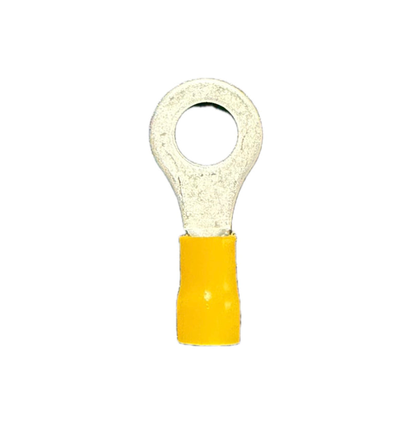 YVRT516 METRA Yellow Vinyl 5/16" Ring Terminal for 12-10 Gauge Wire (Each)