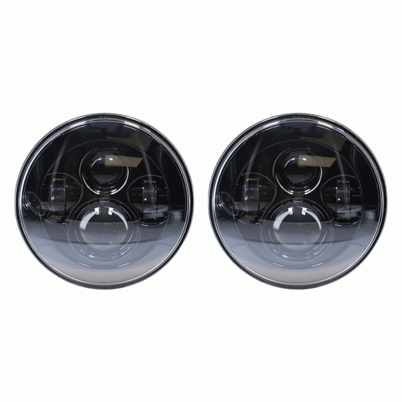 JP-701B METRA 7" LED Headlights with Black Face - Jeep Wrangler TJ/JK/JL