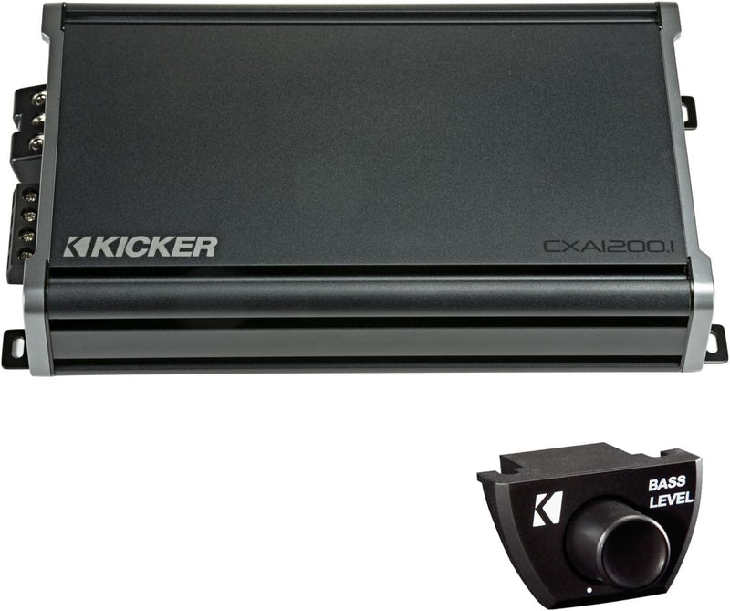KICKER CXA1200.1 1200W mono amplifier with CXARC remote bass control bundle