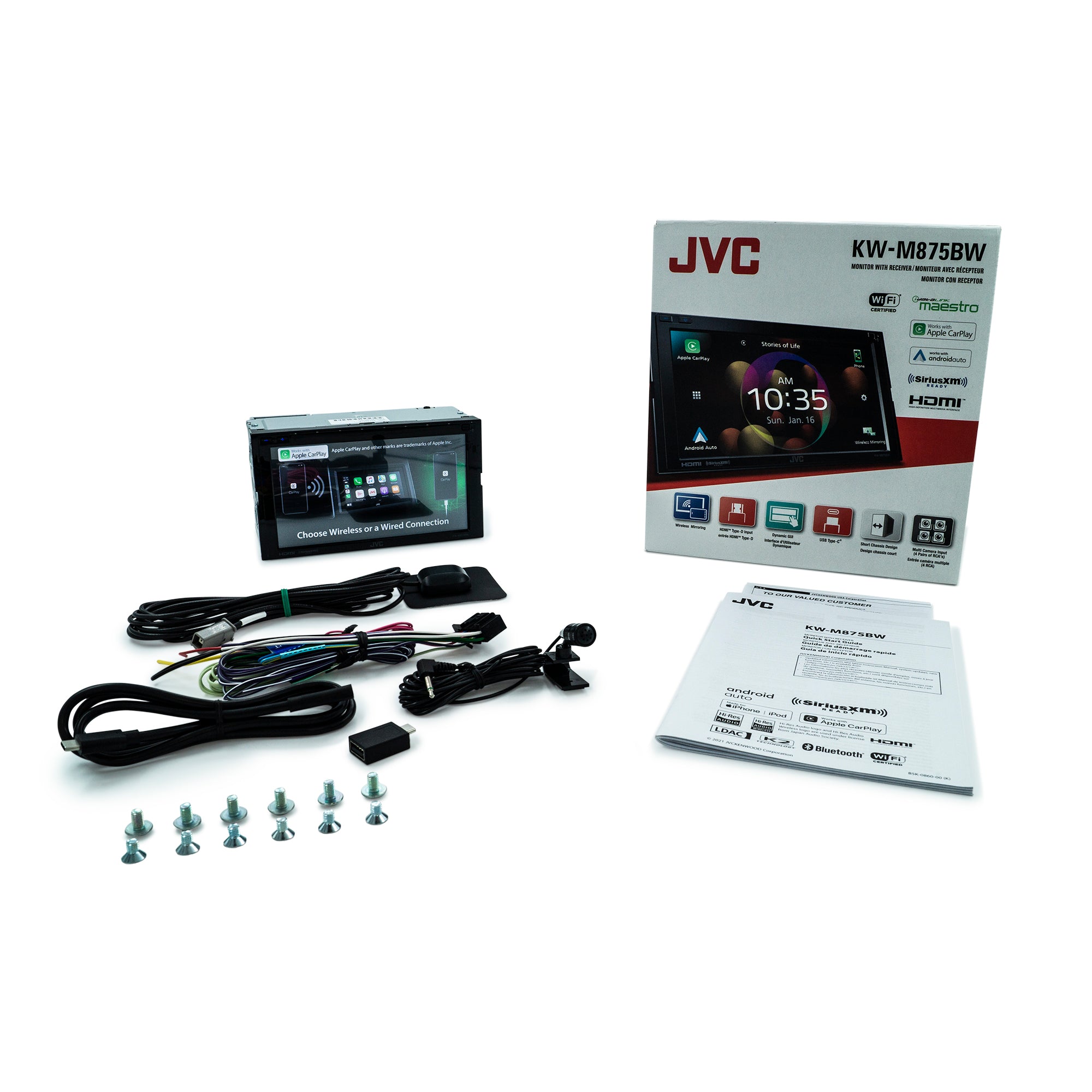 KW-M875BW JVC Hi-Res Audio Digital Multimedia Receiver 6.8” Double