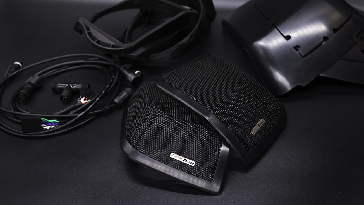 HD14.SBS Precision Power Soundstream Motorcycle Audio Saddlebag Lid Speaker Install Kit for 2014+ Harley Davidson Touring Motorcycles