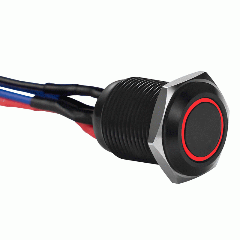 IBRBSA19 Metra 19MM Black Round Switch W/Latch & Harness - Red