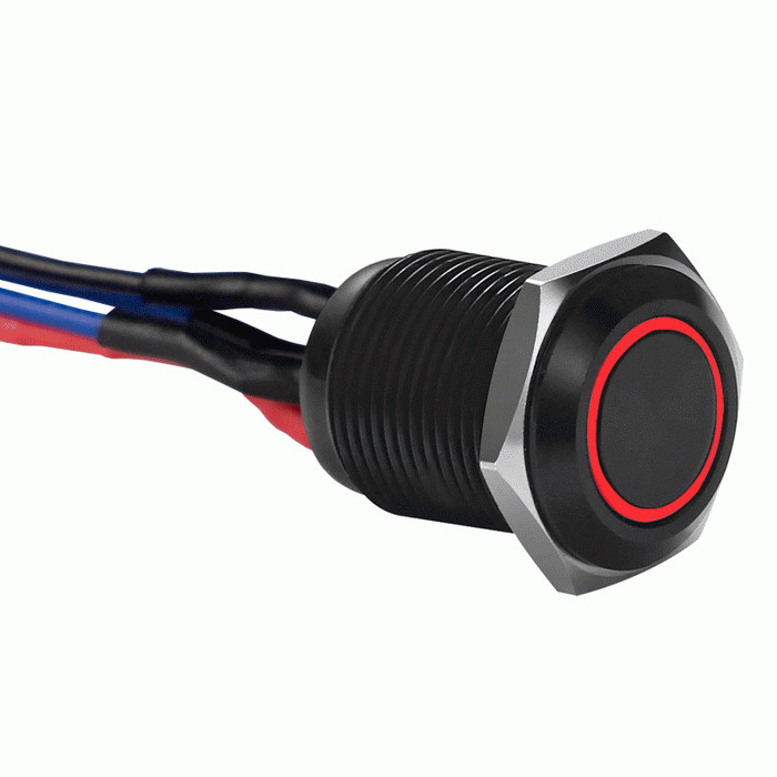 IBRBSA19 Metra 19MM Black Round Switch W/Latch & Harness - Red