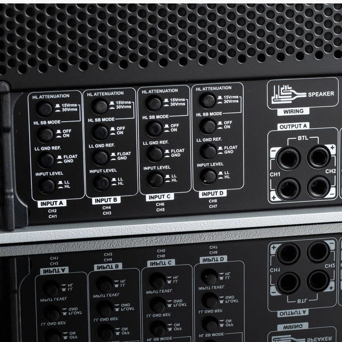 PRO 8|30 DSP Mosconi Gladen Pro Line 8 Channel Class A/B Amplifier With Built-In 12 Channel DSP, 4x90W + 4x170W 4 Ohm, 4x115W + 4x220W 2 Ohm Car Audio Amplifier