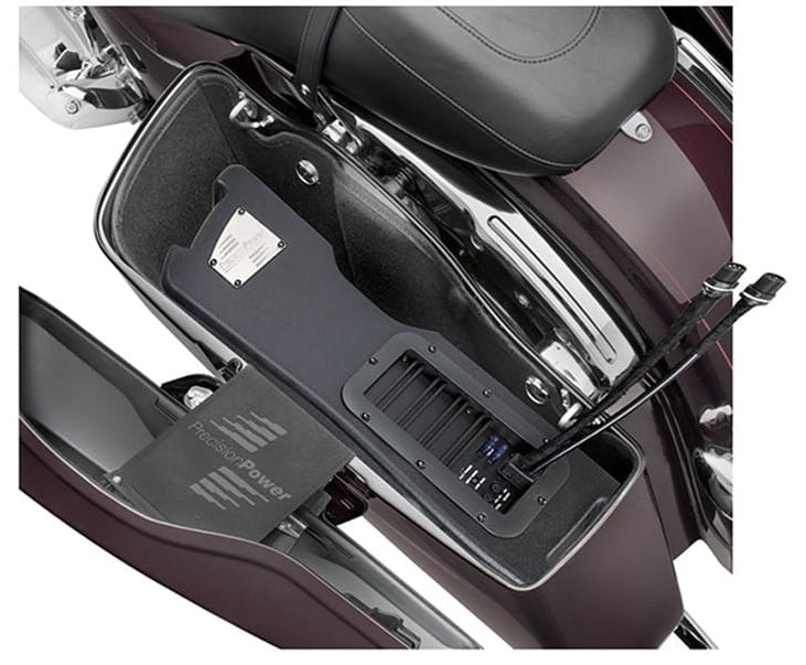 HD14.SBW Precision Power Soundstream Motorcycle Audio Saddlebag Powered Subwoofer Fits 2014+ Harley Davidson® Touring Models (Each Side Sold Individually) Installer-Friendly