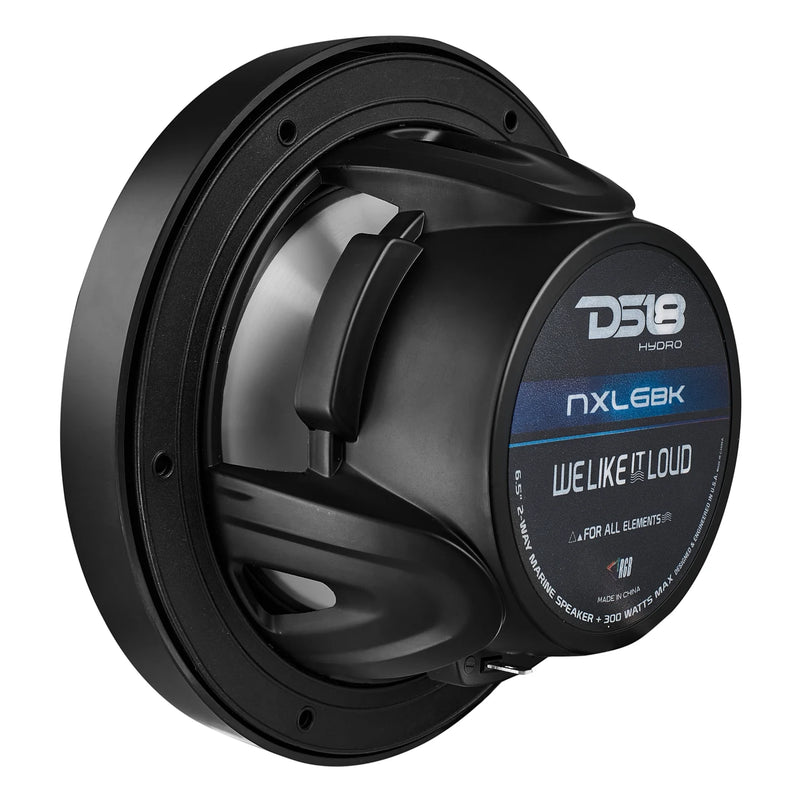 Rear view of DS18 marine speaker NXL-6/BK