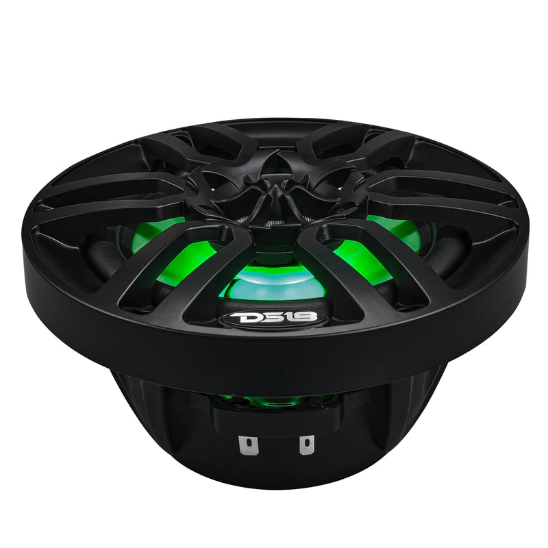NXL-6/BK DS18 Black 6.5" 2-Way Marine Speakers with RGB LED Lights | 100W RMS Waterproof Coaxial Speakers 4 Ohm (Pair)