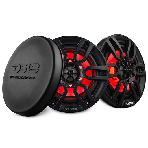DS18 NXL-6/BK black 6.5 inch marine speakers with RGB LED lighting