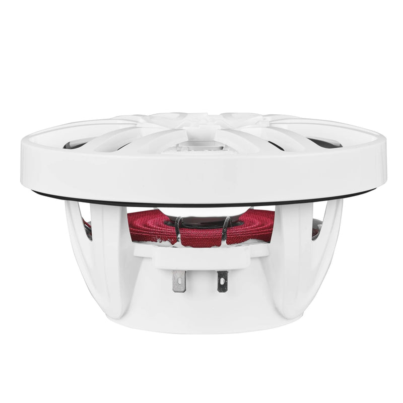 NXL-6 DS18 White 6.5" 2-Way Marine Speakers with RGB LED Lights | 100W RMS Waterproof Coaxial Speakers 4 Ohm (Pair)