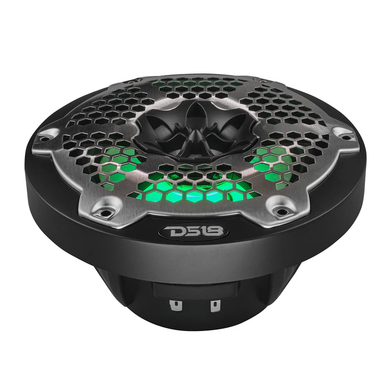 NXL-6M/BK DS18 NXL HYDRO 6.5" Marine Coaxial Speakers with RGB LED Lights | 100W RMS Each 300W Max Pair | Black
