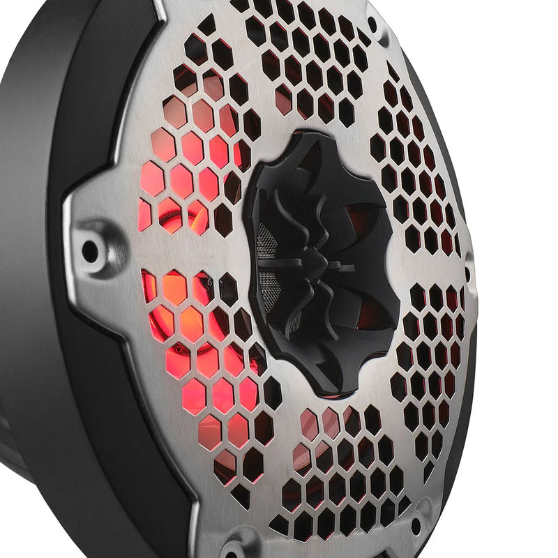 NXL-6M/BK DS18 NXL HYDRO 6.5" Marine Coaxial Speakers with RGB LED Lights | 100W RMS Each 300W Max Pair | Black