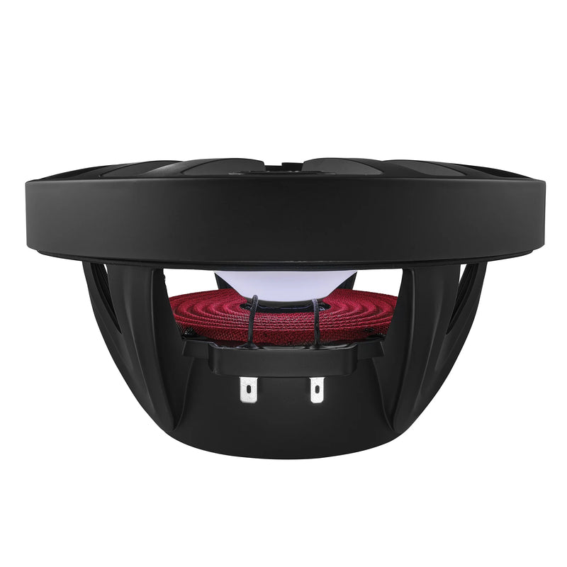 NXL-8/BK DS18 Black 8" 2-Way Marine Speakers with RGB LED Lights | 125W RMS Waterproof Coaxial Speakers 4 Ohm (Pair)