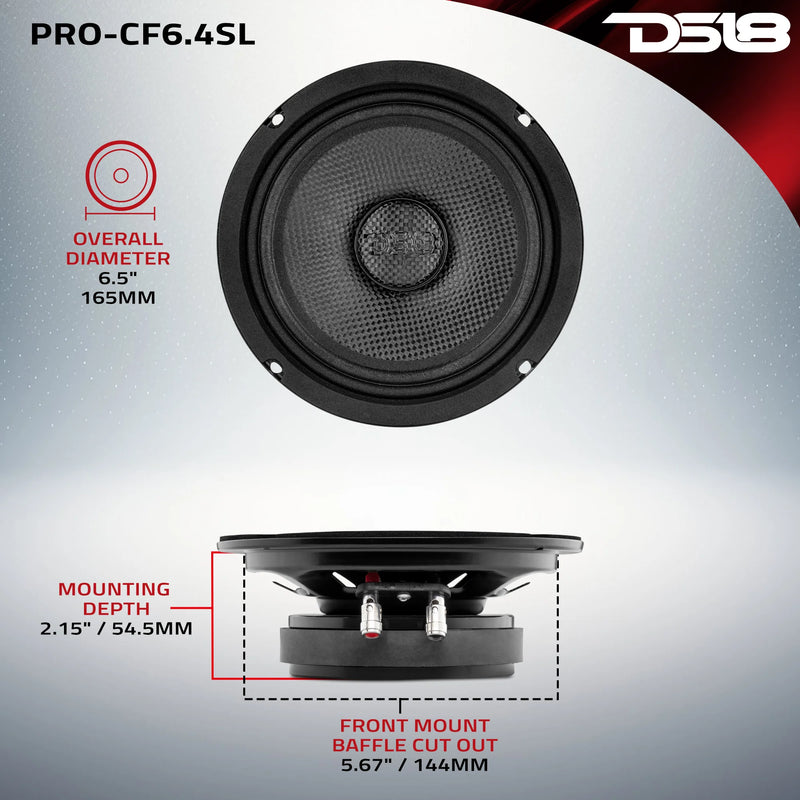 DS18 shallow mount mid-bass speaker for Jeep and car audio upgrades