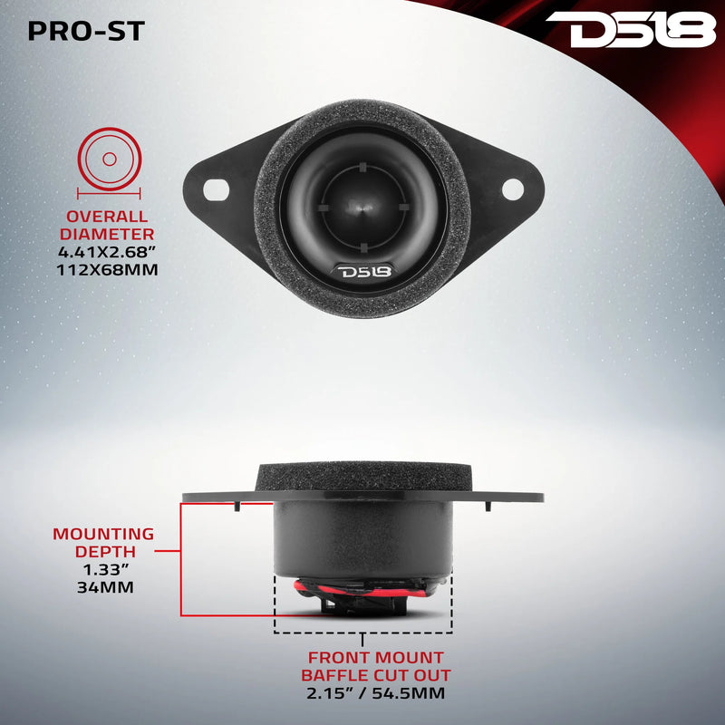 PRO-ST DS18 OEM Direct Replacement Tweeters for Toyota & Subaru 100W 4-Ohm (Pair)
