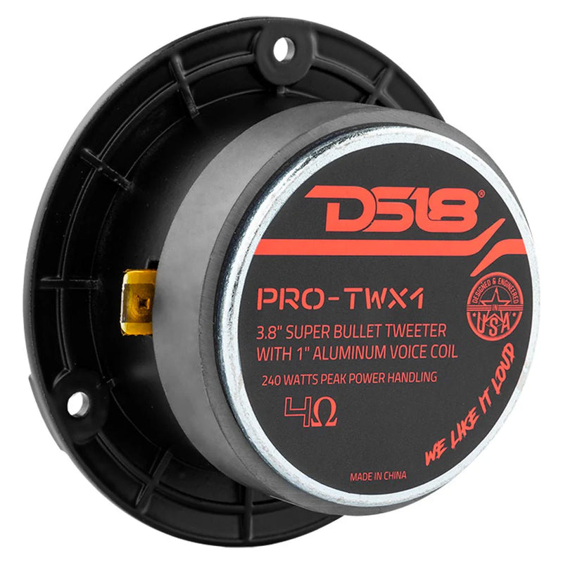 PRO-TWX1/BK DS18 Super Bullet Tweeter Black 240W Max 120W RMS 4 Ohm Aluminum Car Audio Tweeters (Pair)